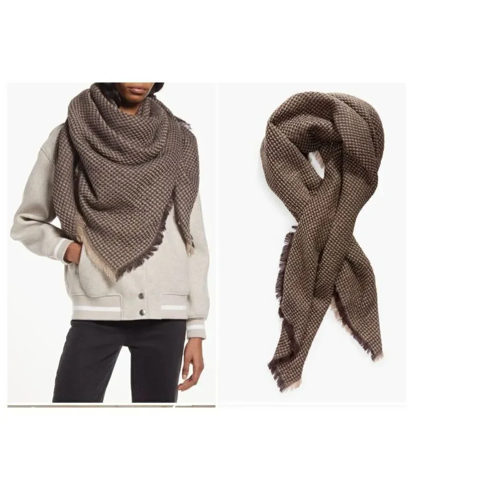 Treasure & Bond Thermal Knit Scarf, Brown/Taupe, One Size